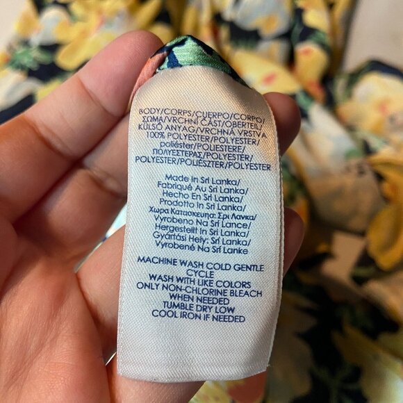 Chaps Women 2X Floral Blouse Top 3/4 Bell Sleeve Summer Spring Sheer Keyhole - Picture 5 of 8